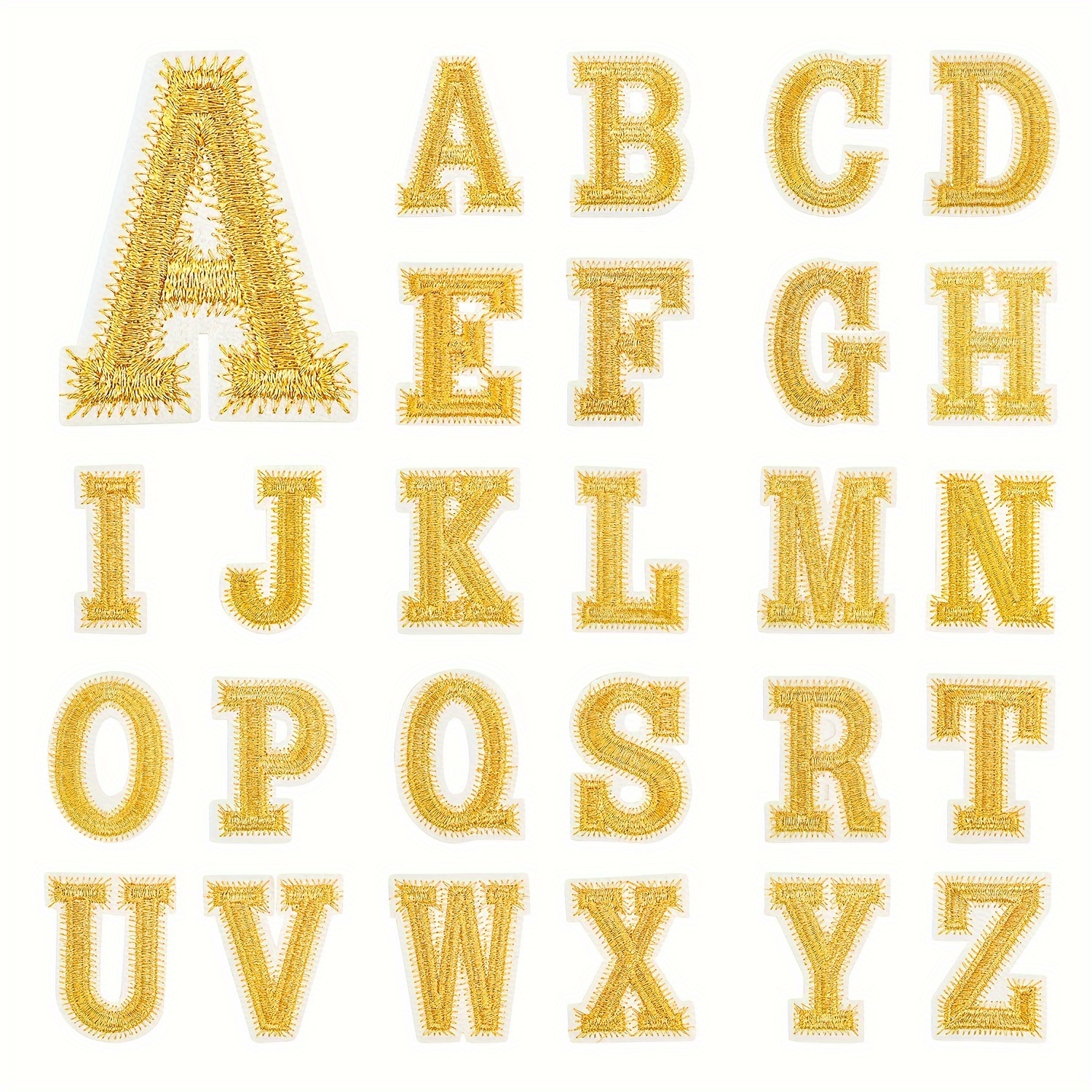 Golden Silver Red Orange Patches Iron Sew Letters - Temu
