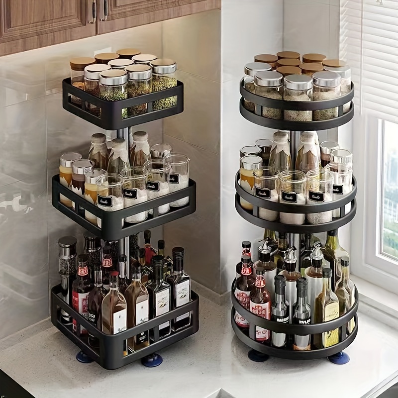 Kitchen Storage Organization 360 Rotating Seasoning Storage Temu