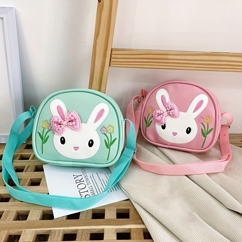 Kids Purse Pink Mini Bag Rabbit Shoulder Handbags Animals