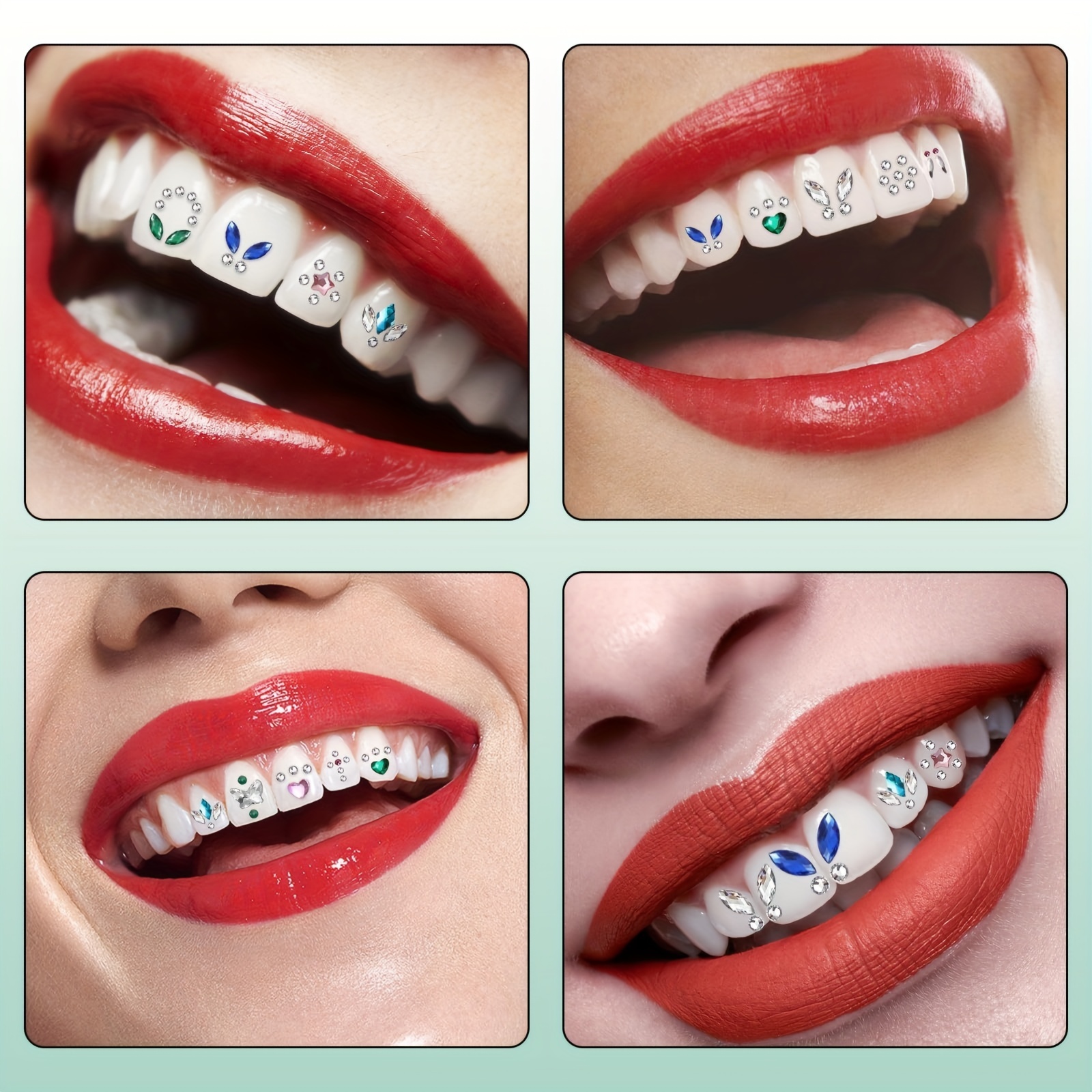 Tooth Jewelry Gems Kit Makeup Rhinestones Teeth Crystals Decoration  Symphony Dental Drill Plastic 