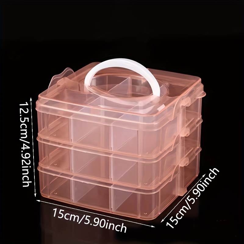 Portable Clear Small Plastic Storage Box Jewelry Beads Organizer
