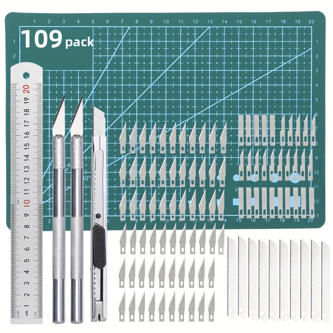 14 Piece Hobby Craft Knife Set For cutting wood cardboard paper plastic  cloth and foam board for hobby craft projects