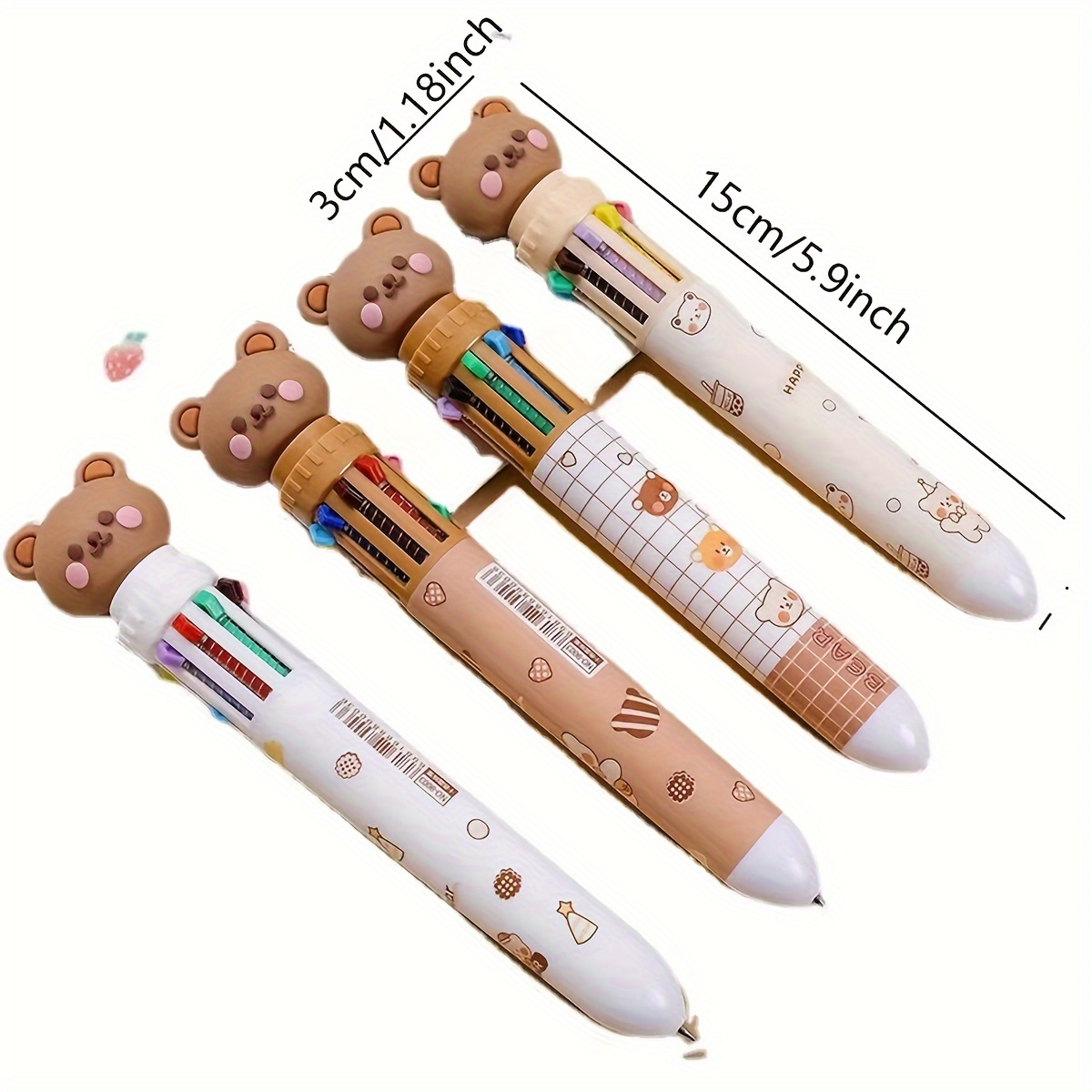 1pc Cadeau De Noël Cartoon Cute Bear Stylo Multicolore Dix - Temu