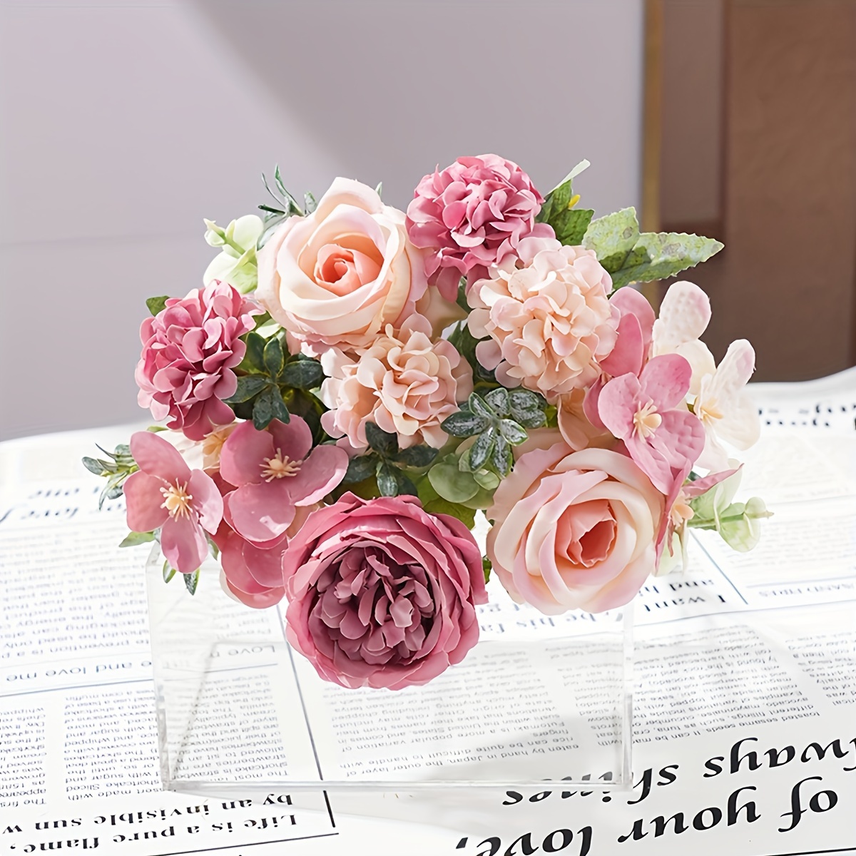 1/3 Pezzi Simulazione Semplice Bouquet Rose, Fiori Sposa, Fiori Finti In  Plastica Feste Compleanno, Decorazioni Vasi In Soggiorno, Camera Letto,  Decorazioni Finestre Giardino, Decorazioni Stanze Estetiche, Decorazioni  Casa In Primavera, Regalo San