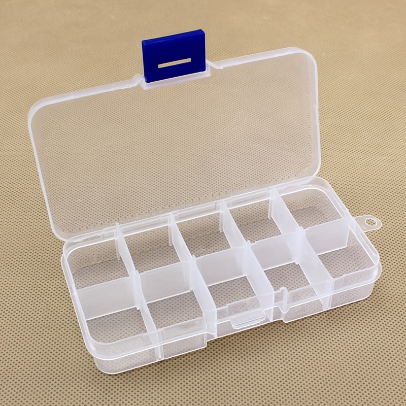 Unique Bargains Household Plastic 15 Compartments Jewelry Bead Container Storage Case Clear - Blue,Clear