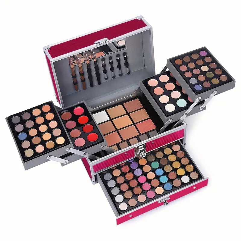 all in one makeup gift set kit 132 colors makeup kits includes 94 eyeshadow 12 lip gloss 12 concealer 5 eyebrow powder 3 face powder 3 blush 3 contour shade 2 lip liners 2 eye liners 4pcs eyeshadow brush details 1