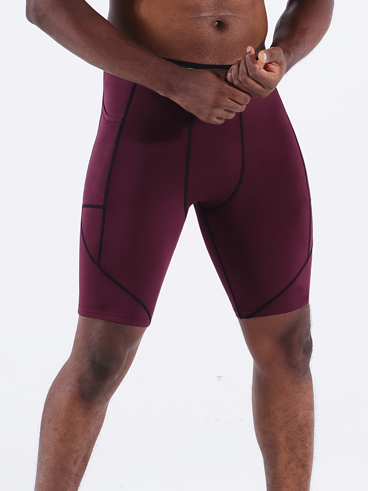 High Stretch Compression Shorts Pocket Men Ideal Sports Gym - Temu