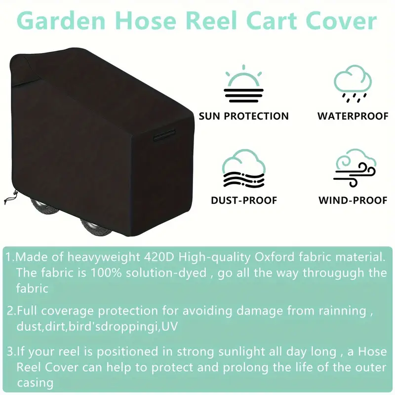 1pc Garden Hose Reel Cart Cover Outdoor Hose Cart Covers For Hose Reel Cart  All Season Protection Waterproof Sun Proof Dustproof Furniture Cover, Today's Best Daily Deals