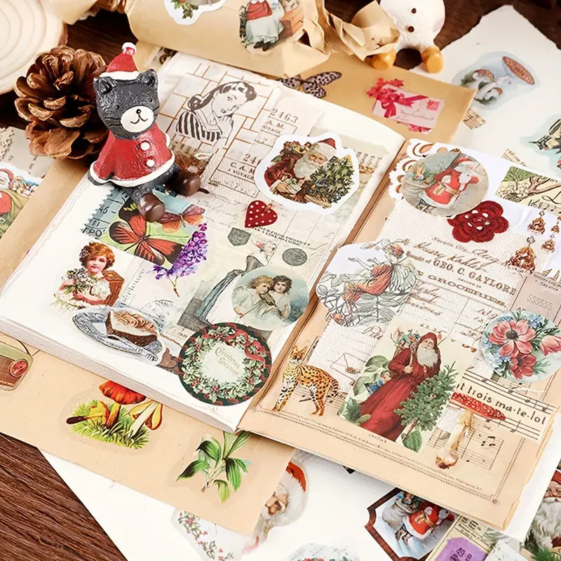 Retro Christmas Fairy Tale Party Series Journal Scrapbook - Temu