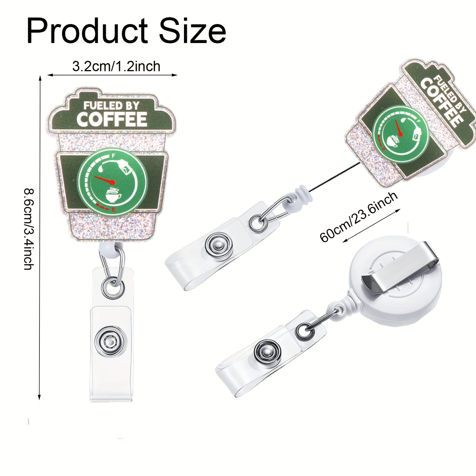 Nurse Retractable Badge Reel With Clip Fueled By Coffee Id - Temu