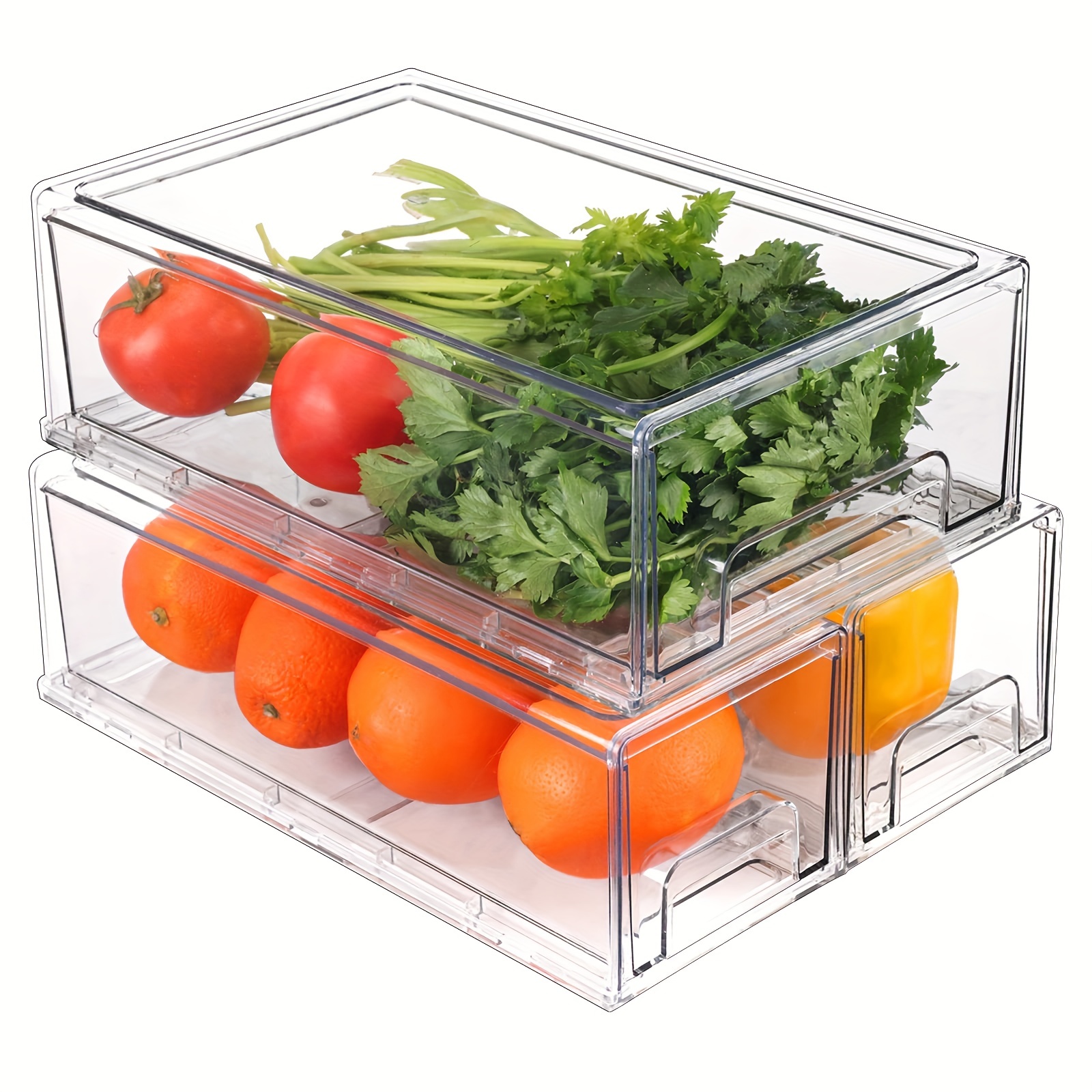 Refrigerator Organizer Drawers Fridge Stackable Storage Box With
