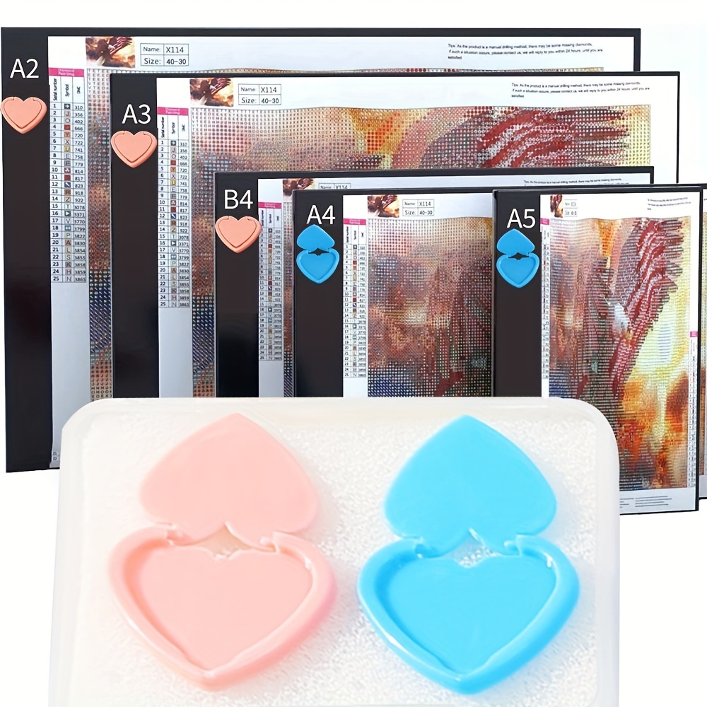 A4 A3 Led Light Pad Love Heart Shape Button Cover 5D DIY Diamond