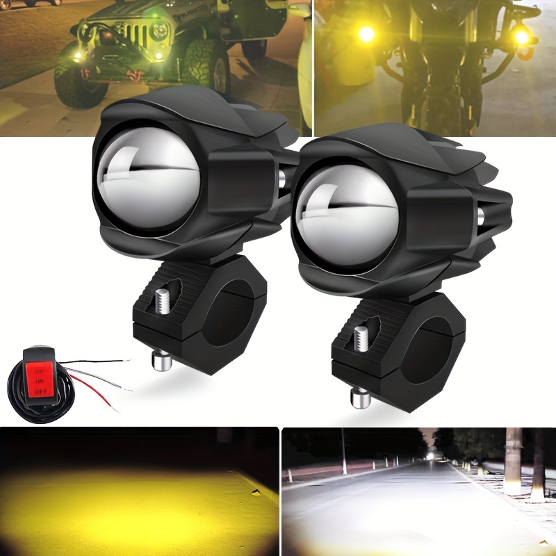 Mini projecteur LED double couleur pour Moto, lampe auxiliaire externe pour  Moto café Racer ATV camions Scooter - AliExpress