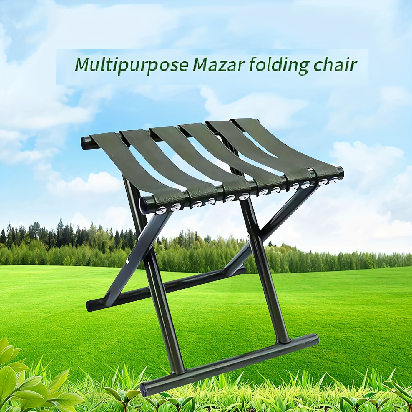 Folding Stool, 12.5Height Heavy Duty Camping Stool, Outdoor Portable Chair  Hold Up To 297 Lbs For Walking Hiking Fishing