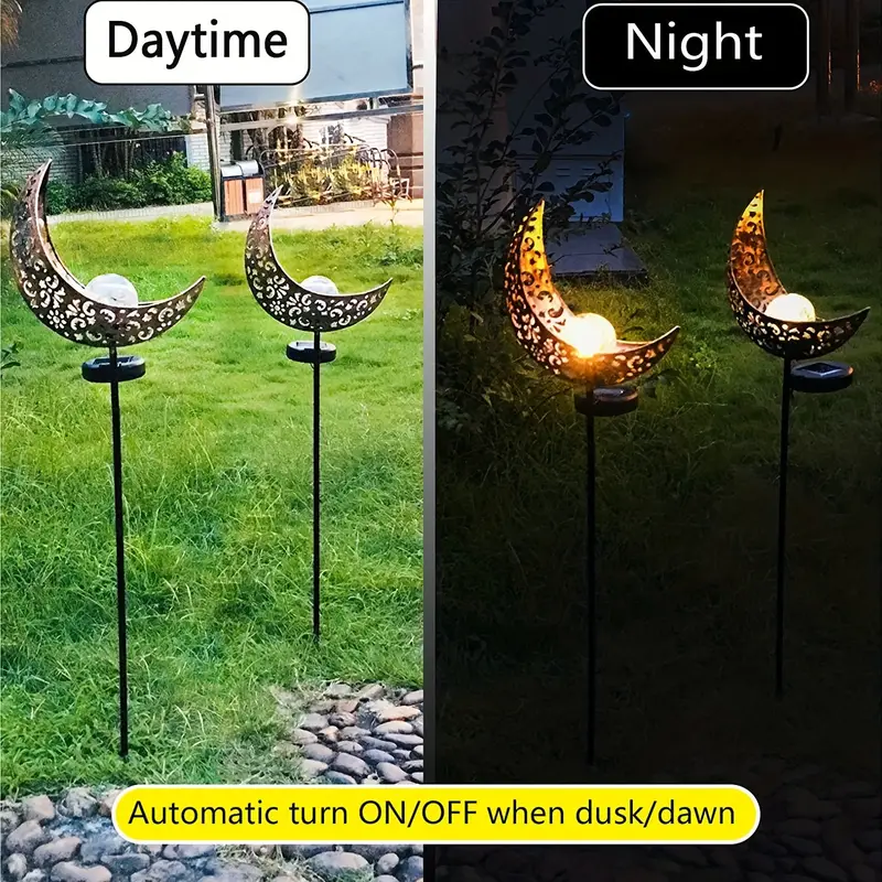 1pc solar garden light outdoor waterproof led moon ground plug in light with spike for balcony pathway lawn yard landscape lighting details 1