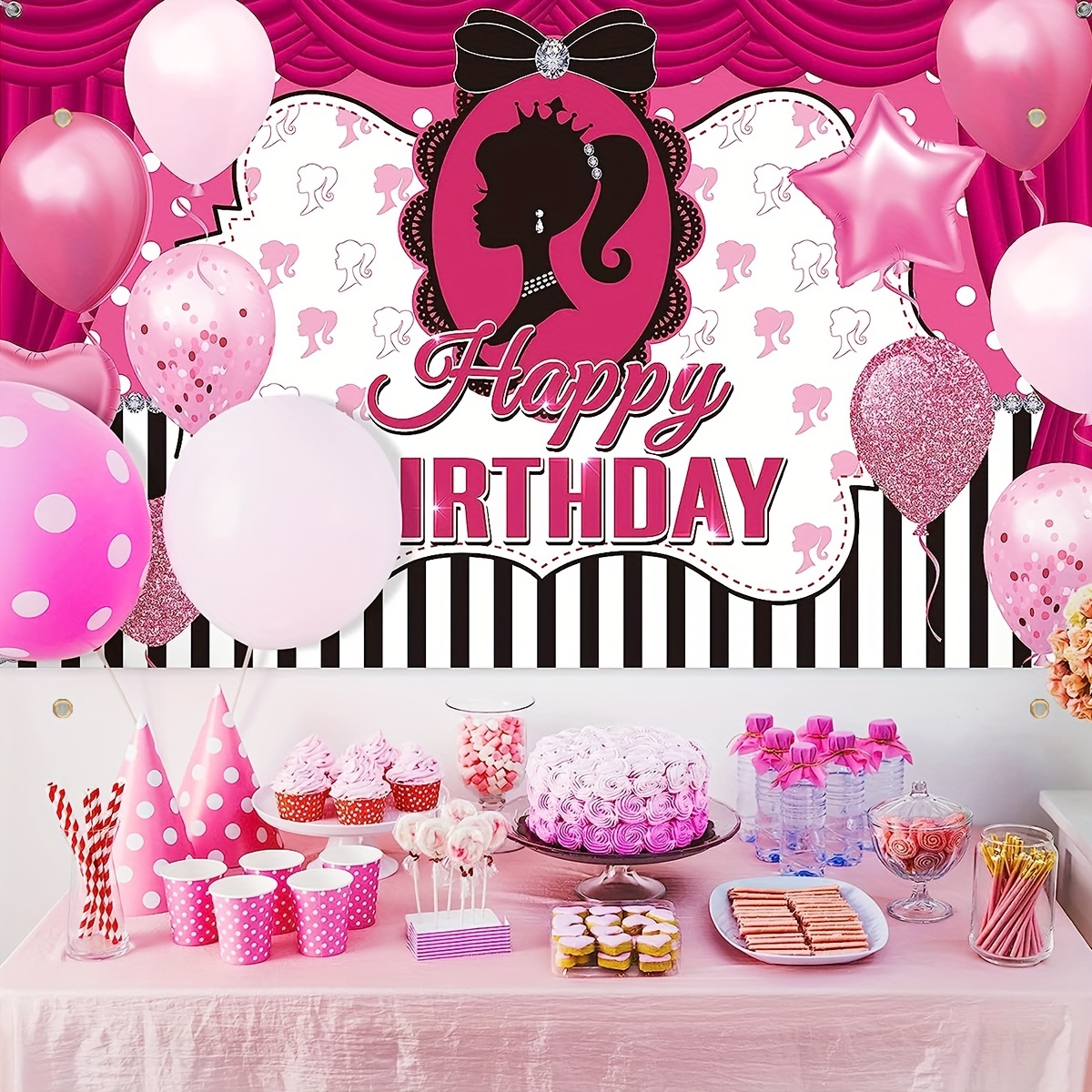 Banner di buon compleanno principessa, decorazioni per feste