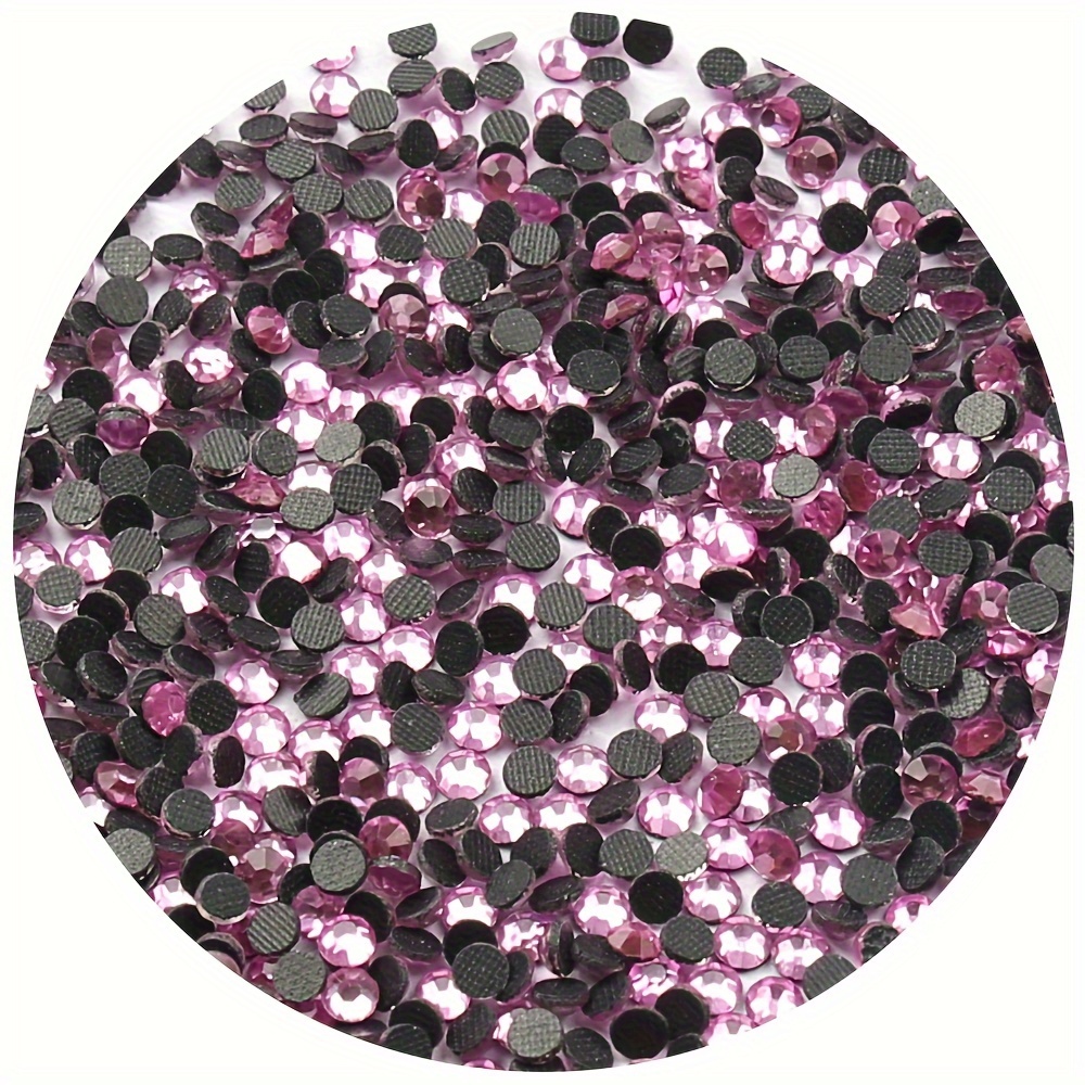 Dowarm Hotfix Crystal Rhinestones, Hot Fix Crystals for Crafts Clothes,  Flatback Glass Crystal for Decoration, Round Gems (Jet Black, SS10 1440PCS)  