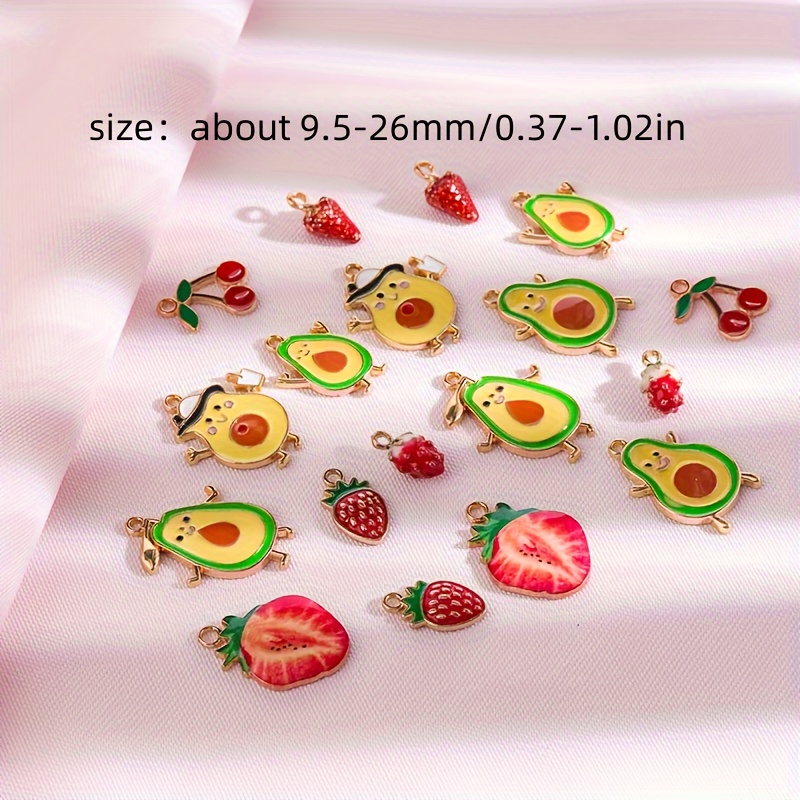 Adorable Fruit Series Pendants Alloy Enamel Pendants Charms - Temu