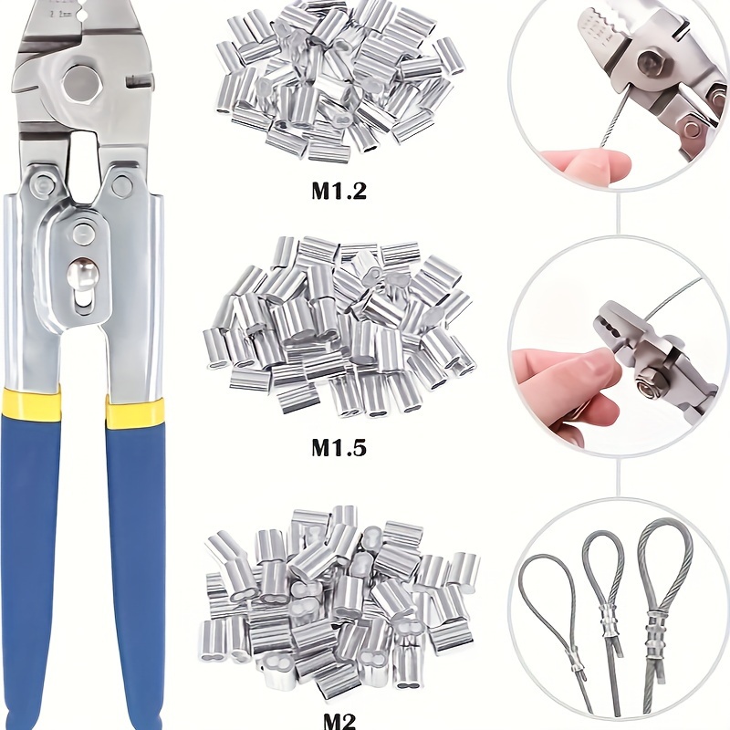 1pc 8-shaped Aluminum Sleeve Pliers, Steel Wire Rope, Aluminum Bundle,  Aluminum Clamp Head, Aluminum Buckle, Wire Cutting And Crimping Pliers,  Fish An
