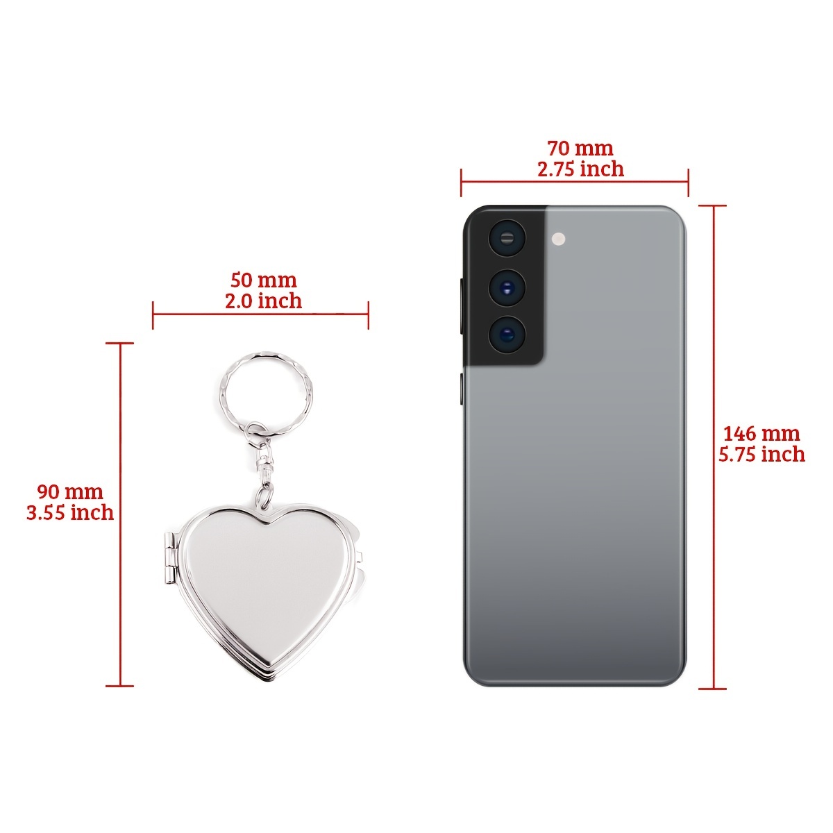 Love Key Chain Heart Shaped Compact Travel Pocket Mirror Compact Makeup Mirror  Keychain For Women - Beauty & Health - Temu Germany