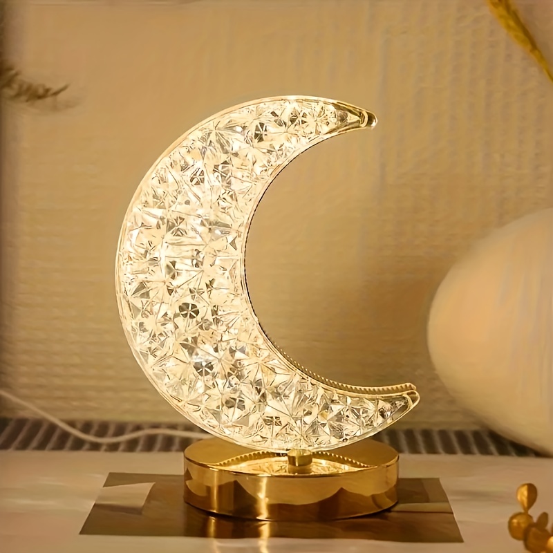 Crystal Crescent Moon Lamp