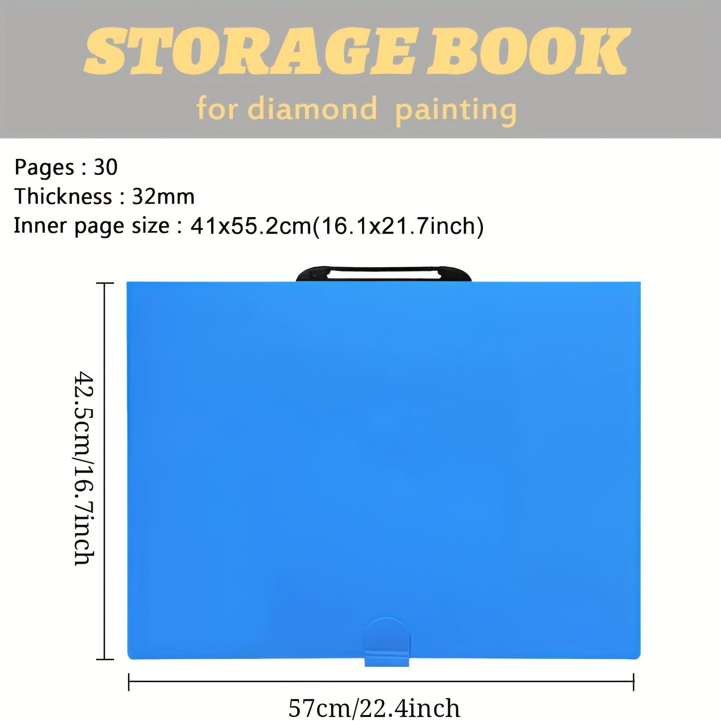 A2 Diamond Painting Storage Book Diamond Art Portfolio Folder for Diamond  Dotz Diamond Painting Accessories, 30-Page Clear Sleeves Large Capacity.