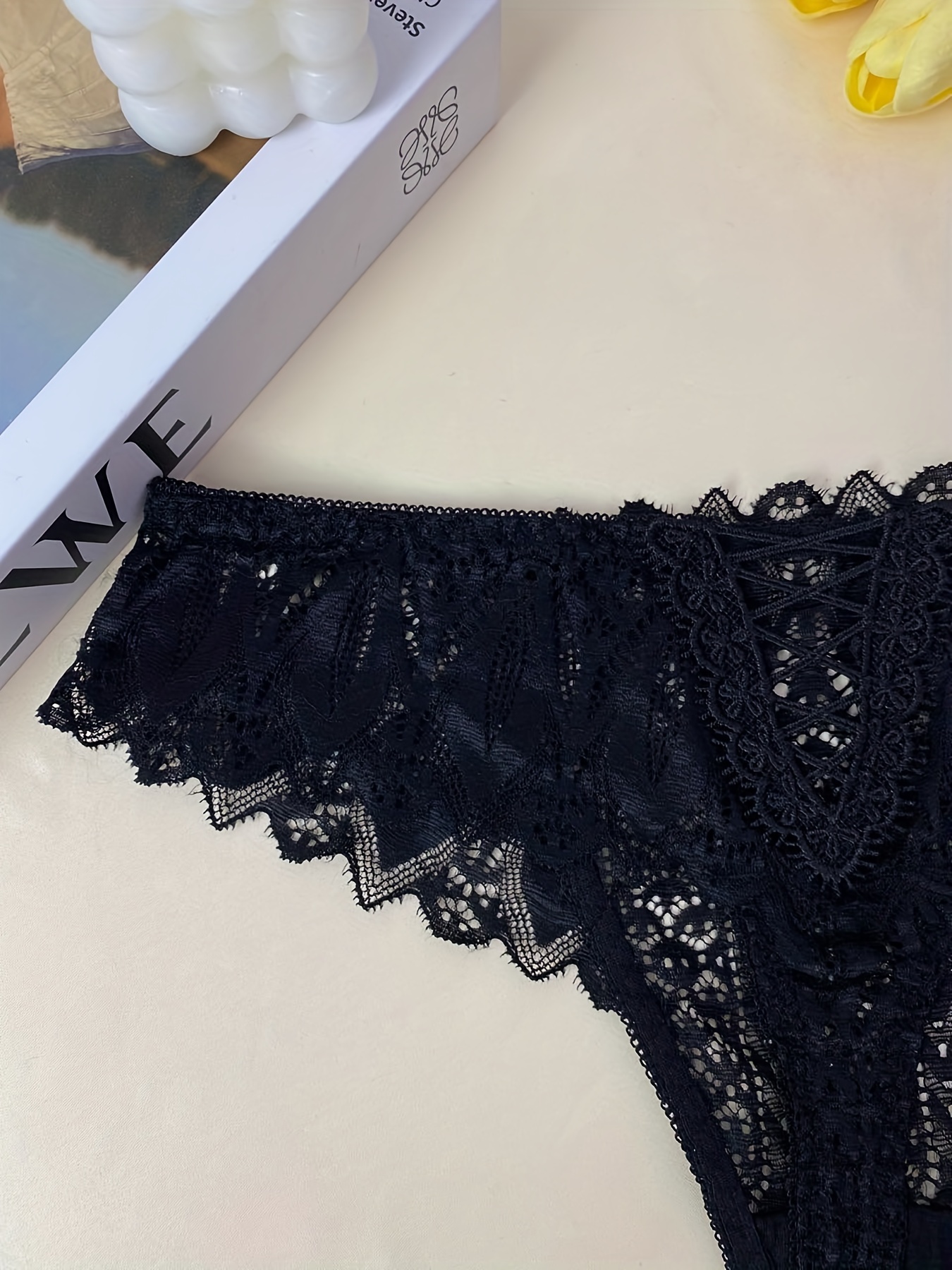 Women Sexy Lace See-through G-string Sheer Thongs Briefs Underwear