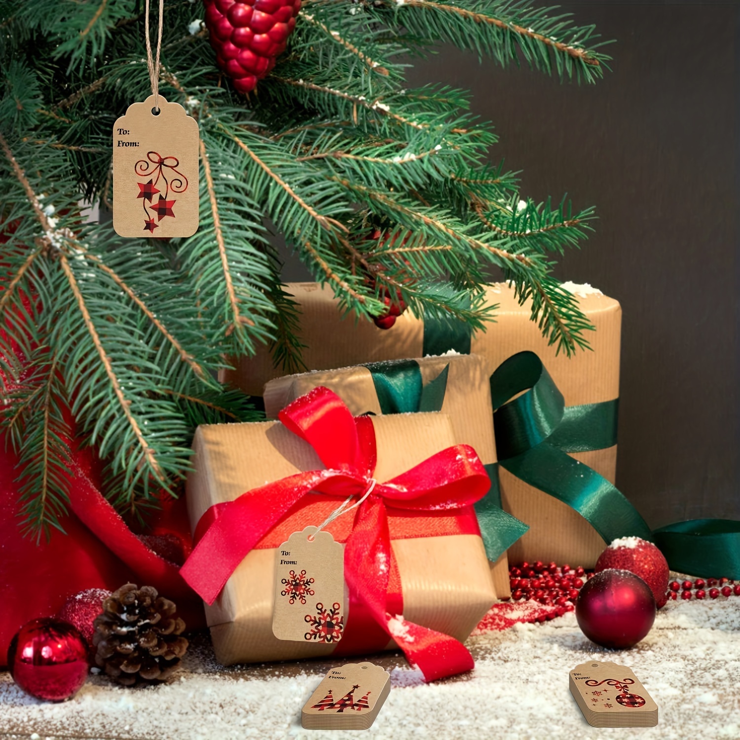 48 Pack Christmas Tags, Christmas Tags for Gifts, Christmas Gift