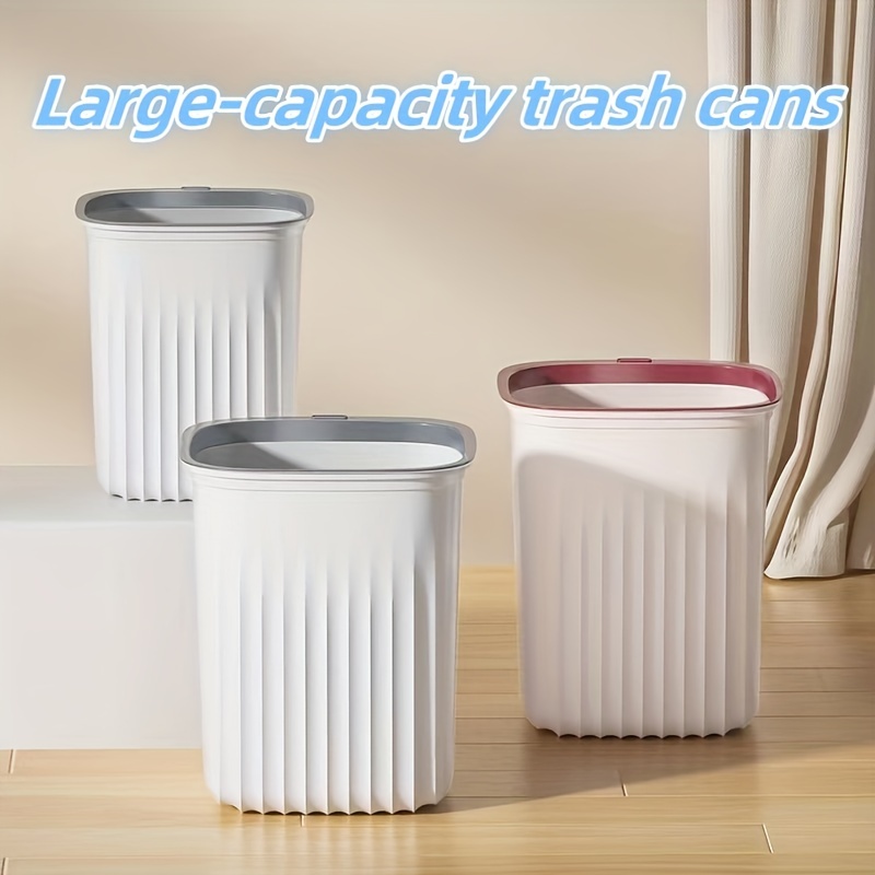  Cubo de basura rectangular delgado de 12 litros para baño, sala  de estar, cocina, cubo de basura grande creativo, cubo de basura de  plástico, cesta de papel higiénico estrecha : Hogar