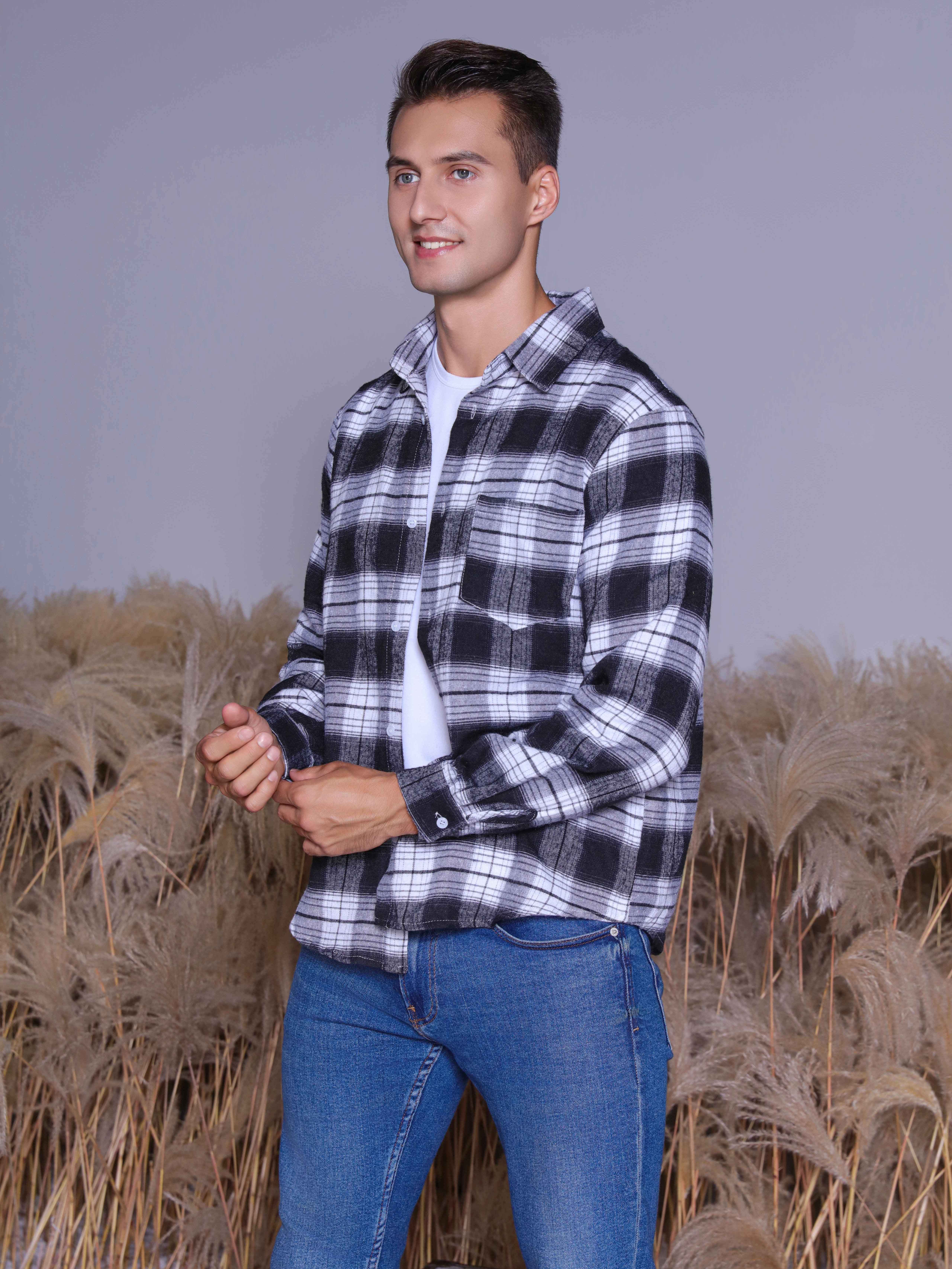 Camisa Cuadros Informal Moda Hombre Talla - Temu