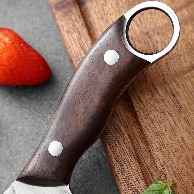 1pc Solid Color Fruit Knife, Simple Stainless Steel Vegetable