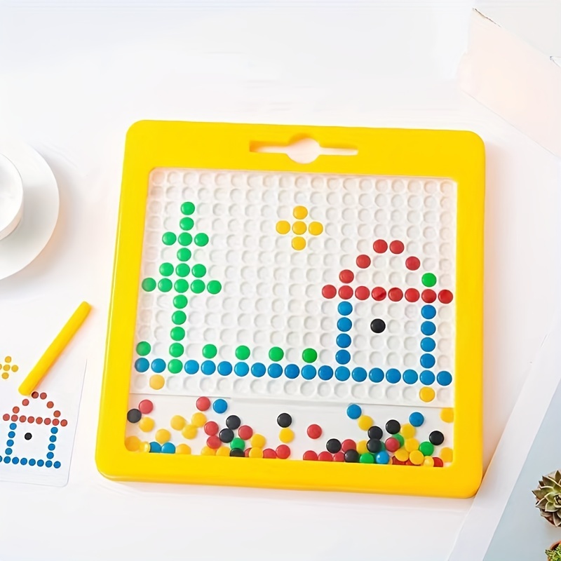 JQTOYD Magnetic Drawing Board for Toddlers &Kids Ages 4-8, Large Magnetic  Dot Art Board with Two Pens and Beads, Doodle Board Montessori Educational