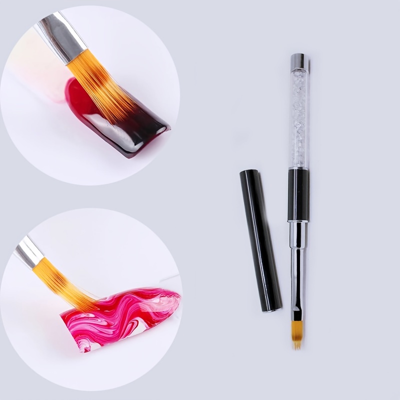 

Ombre Brush Uv Gel Nail Brush Rhinestone Handle Painting Drawing Pen Gradient Black Nail Art Brush Pen Tools