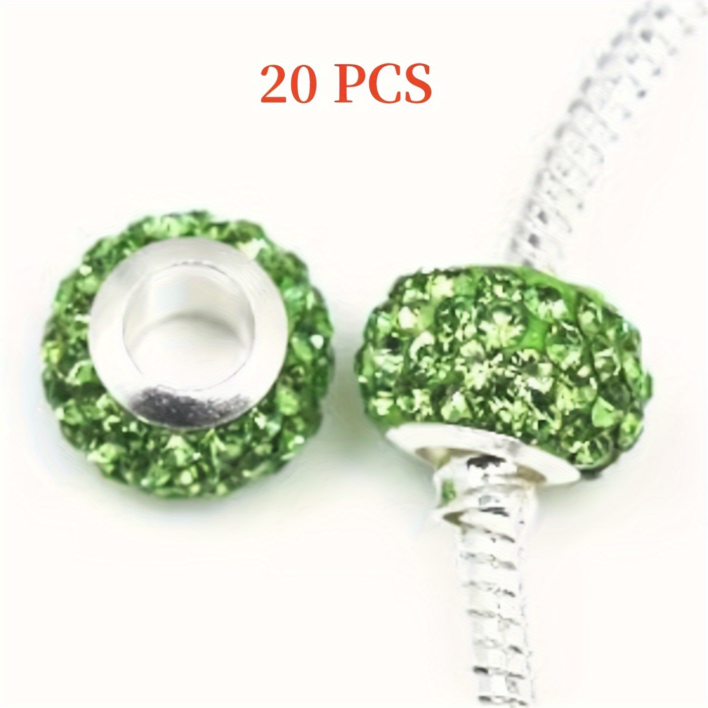 Large Hole Bead 4 Row Rhinestone Spacer Beads Mixed Color - Temu