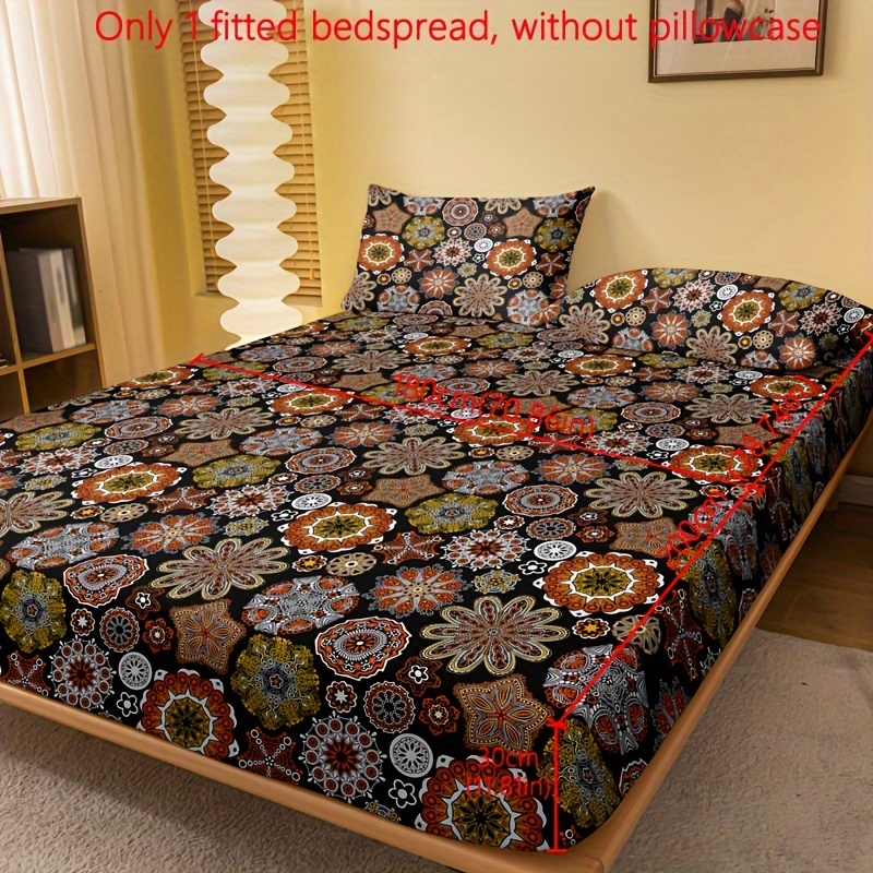 E-shop 1 Stück bedrucktes, gebürstetes Bettlaken, böhmisches bedrucktes Tagesdecken für Schlafzimmer, Bettwäsche