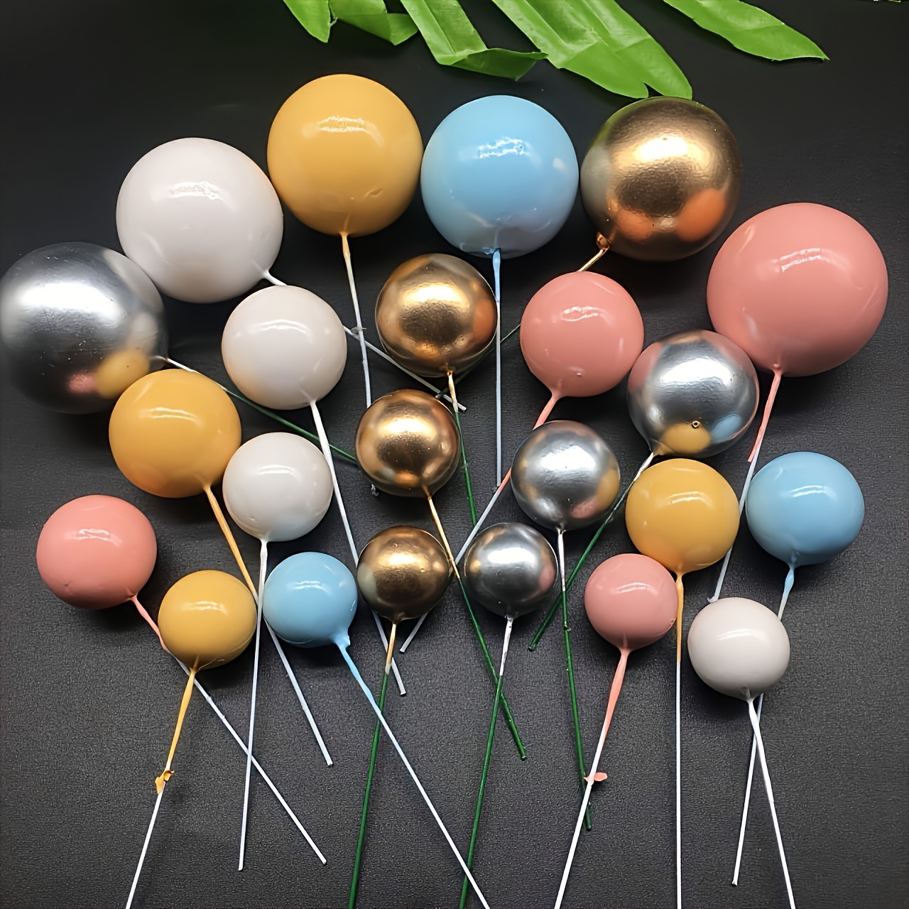 

30 Pieces Colorful Cake Balls, Baking And Dessert Table Decorations, Suitable For Romantic Birthday Parties And Banquets, Weddings, New Year, Valentine's Day, Carnivals, Cake Decorations Easter Gift