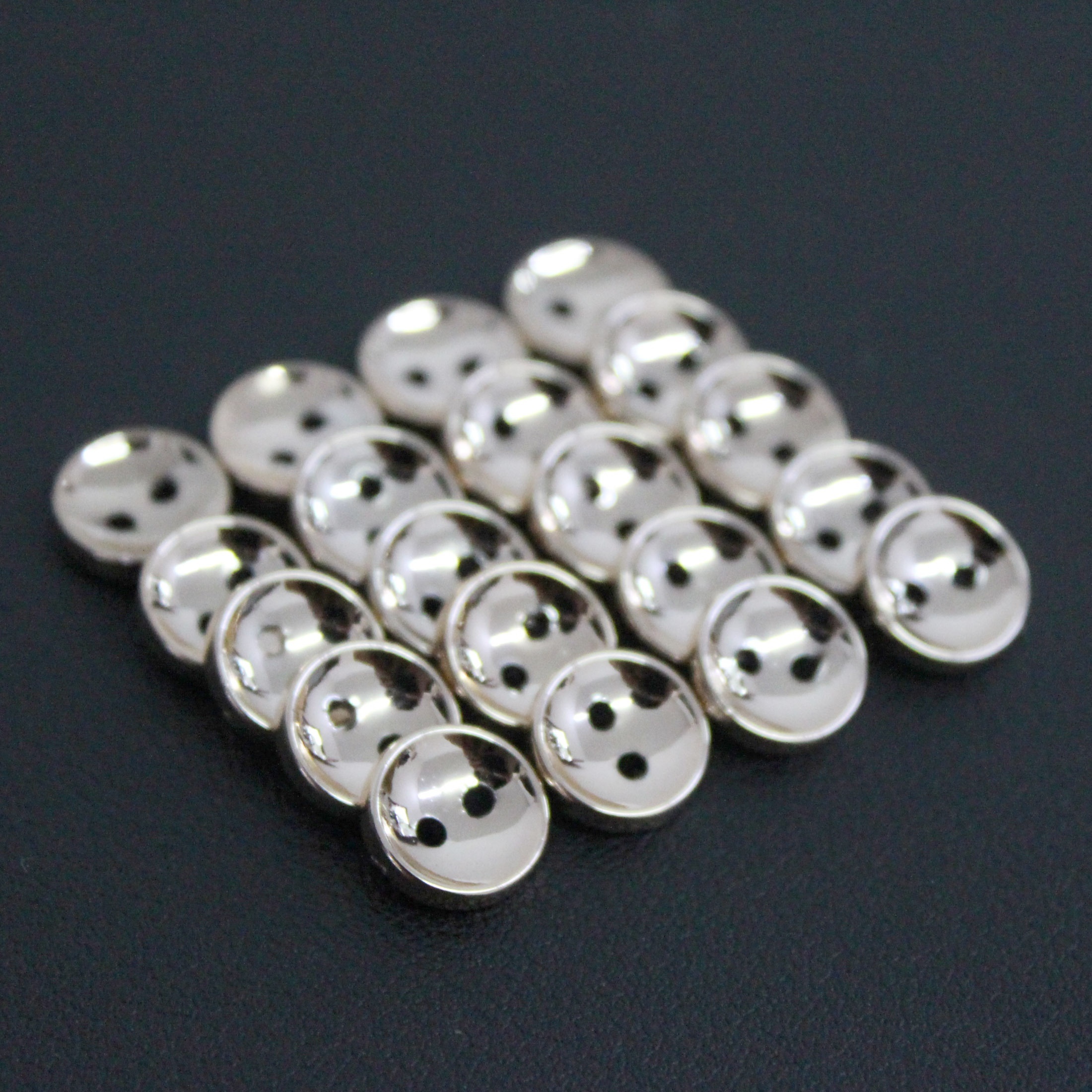 Black Matte Oval Plastic Faux Pearl Metal Buttons Clothing - Temu