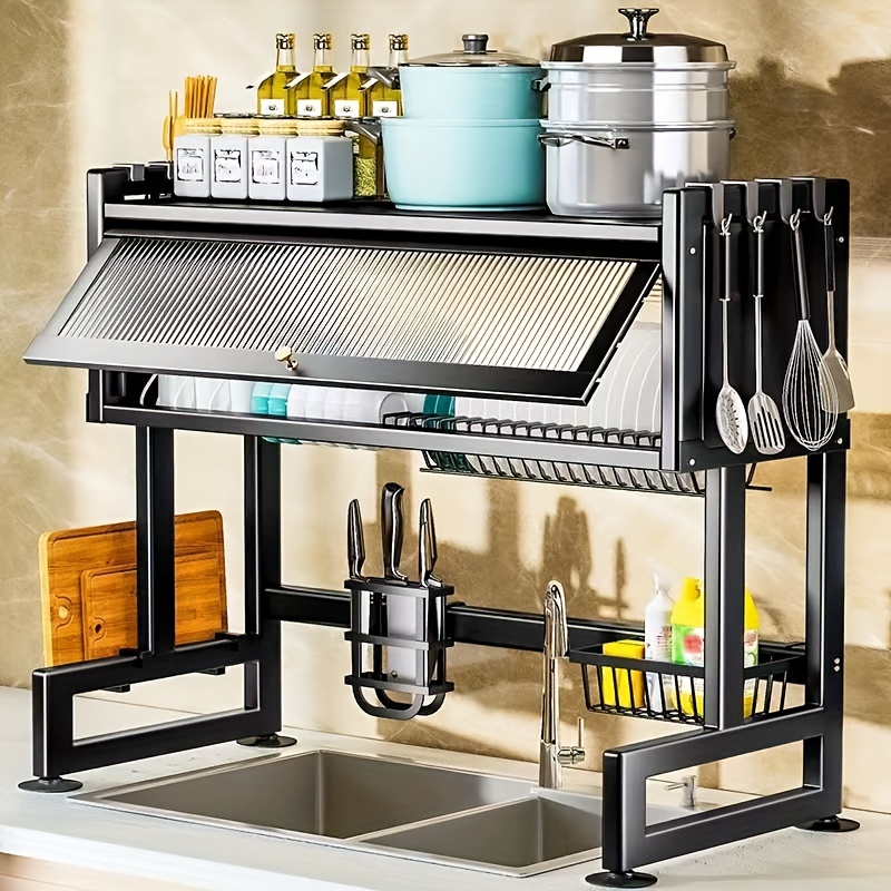 Kitchen Dish Drying Rack, Tableware And Seasoning Rack, 3-tier Bracket,  Sink Dish Drying Rack, Countertop Multi-functional Stackable Rack,  Kitchen/bathroom Countertop Organizer, Kitchen Accessories - Temu