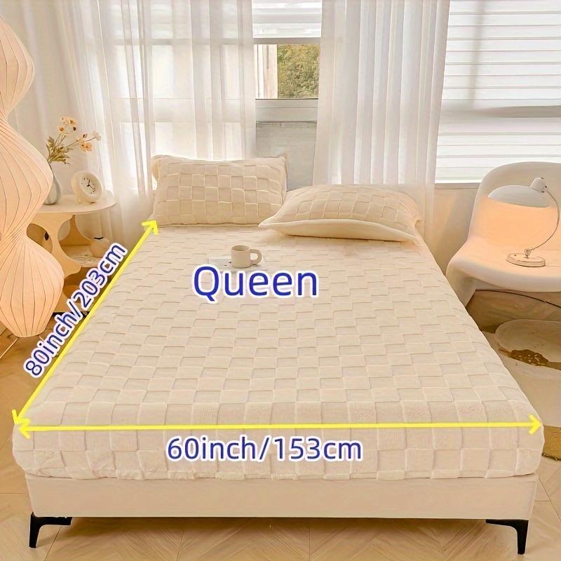 1pc Velvet Thick Fitted Sheet, Love Rainbow Striped Print Soft Comfortable  Warm Autumn And Winter Bedding Mattress Protector, For Bedroom Guest Room D