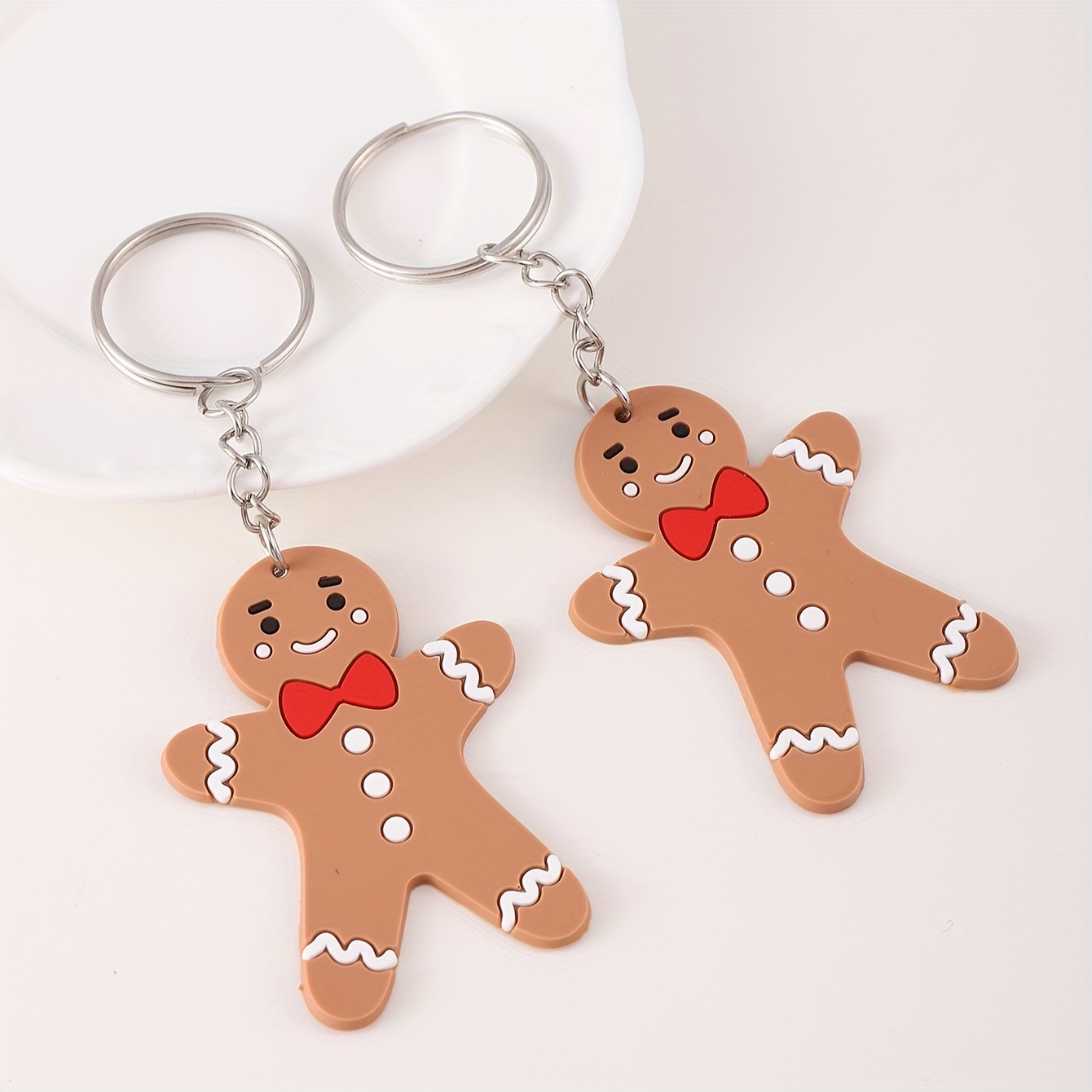 Christmas Gingerbread Cookie Minnie Hand Made Keychain Bag 