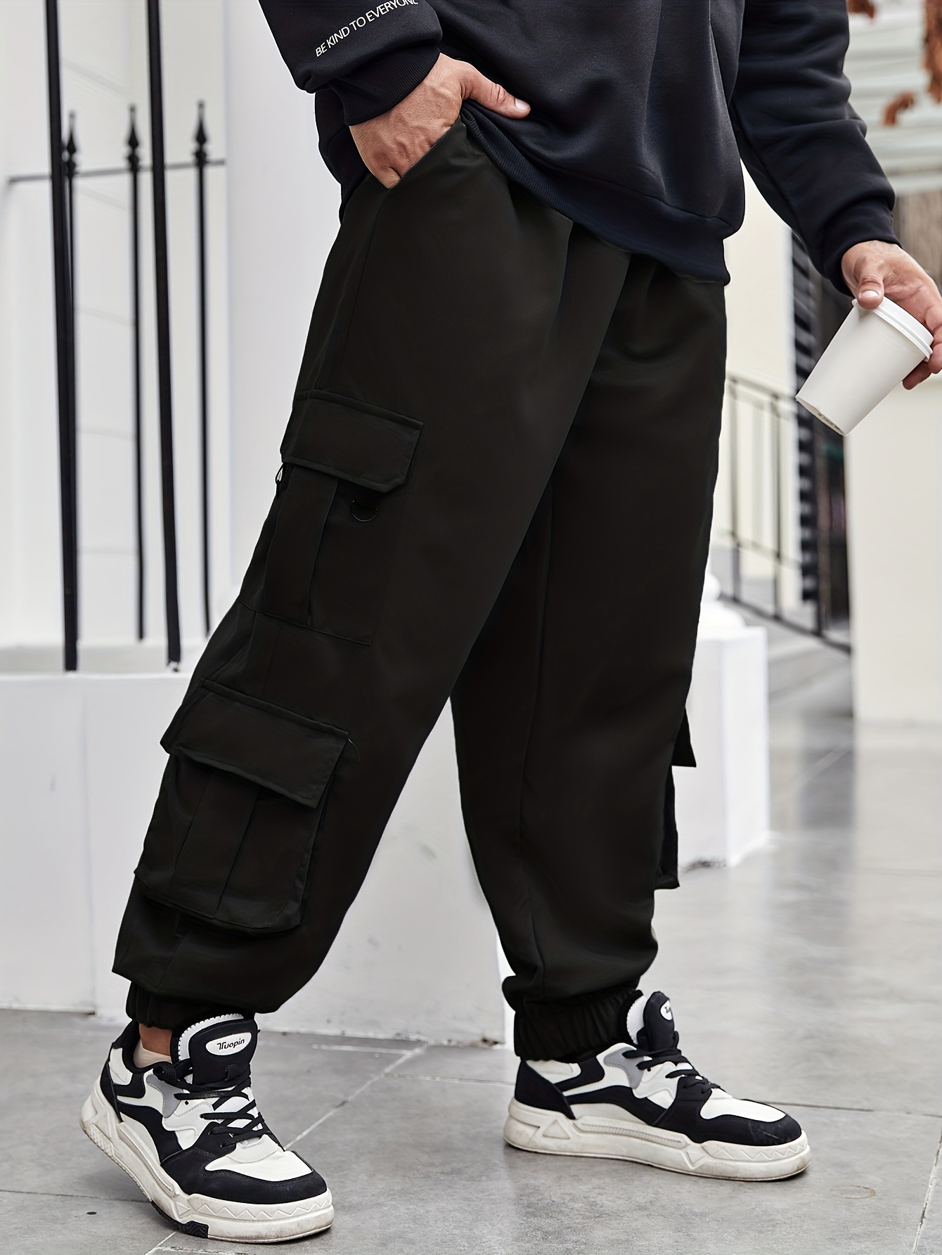 Women's Cargo Joggers Pants Multiple Pockets Baggy Loose Elastic Casual  Trousers