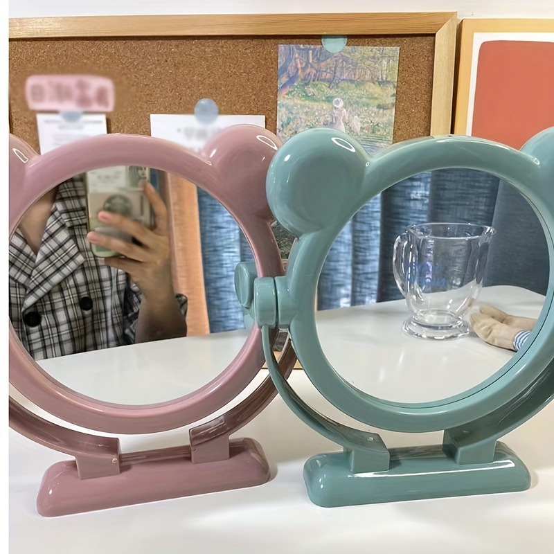 Hand Mirror With Cute Cartoon Handle Travel Portable - Temu