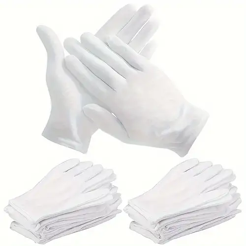 Pack 3 paia di guanti bianchi di cotone Taglia S