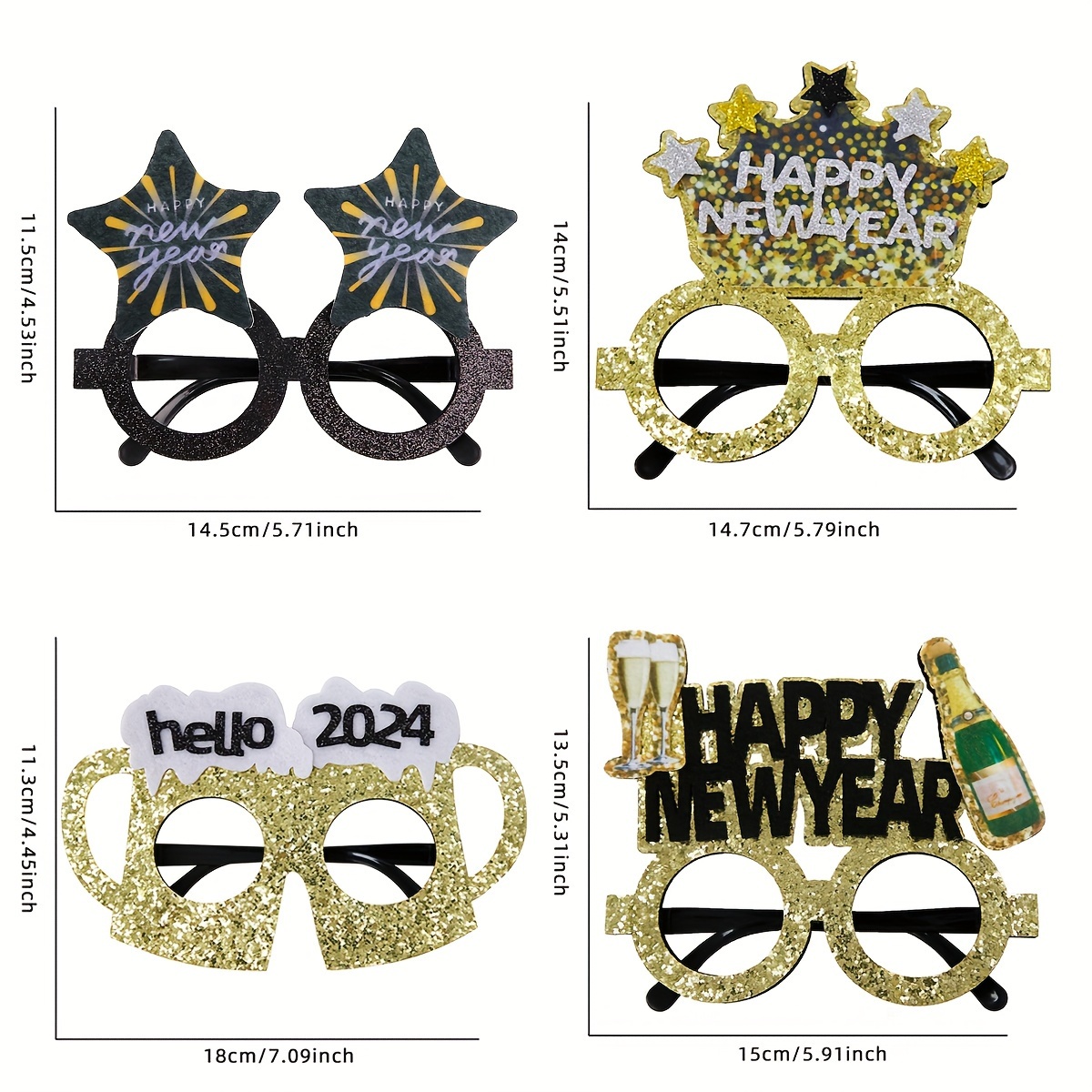 2024 Glasses Frame New Year Party Decor Decorative Party - Temu