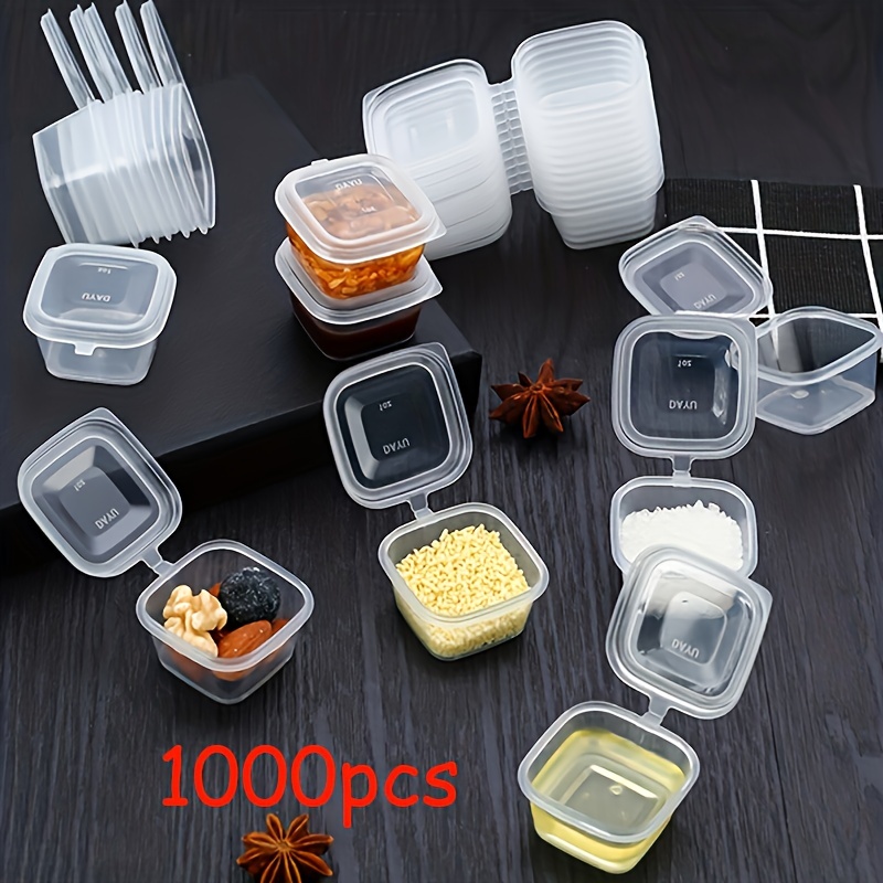 50pcs Tazas De Condimento Con Tapas Contenedores De Salsa - Temu