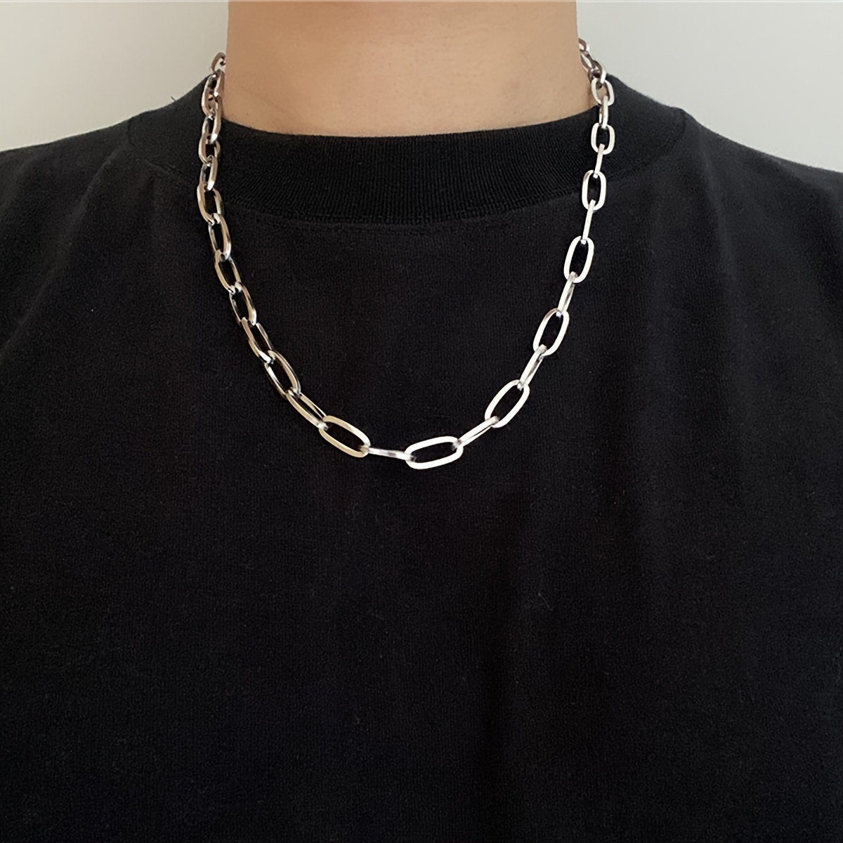

Simple Fashion Stainless Steel Necklace, Men's Casual Style Jewelry