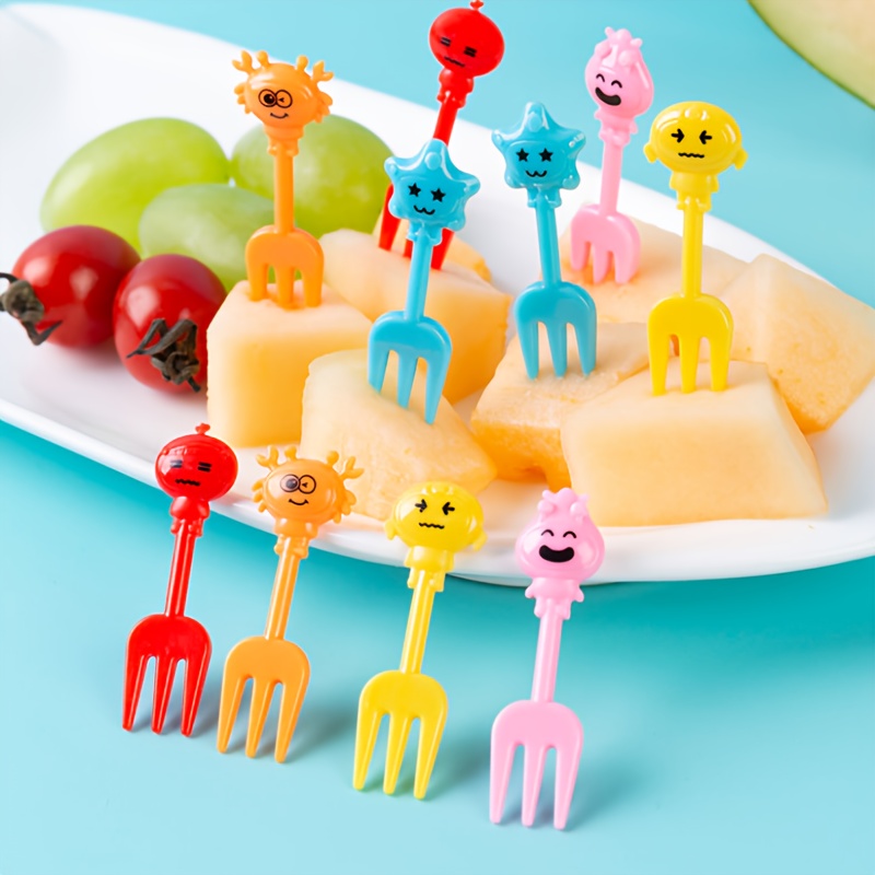 Mini Cartoon Food Picks Fruit Forks Toothpick Leaves Plastic - Temu