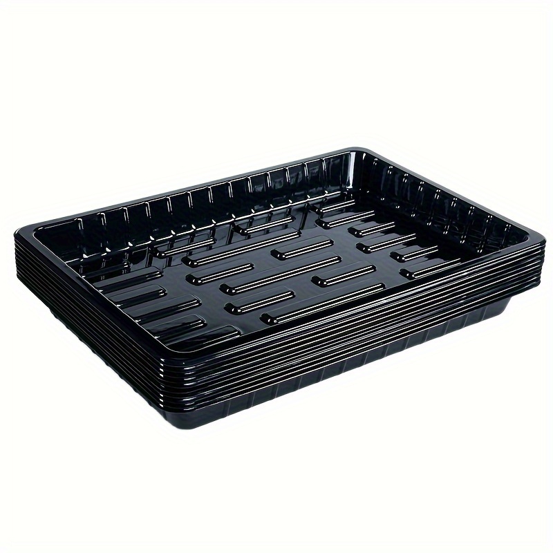 TEMU 8/10/12pcs 7*10inch Plastic Planting Tray Seedling Tray Turntable, Rotating Plant, Flower, Fruit And Vegetable Seedlings Seedling Tray Greenhouse Germination, Hole