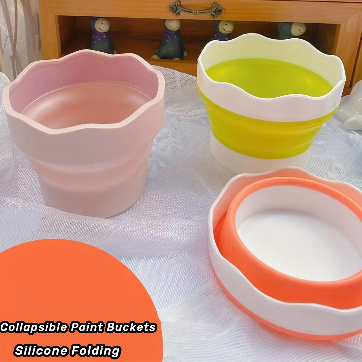 Collapsible Bucket With Handle: Perfect For Art Drawing - Temu