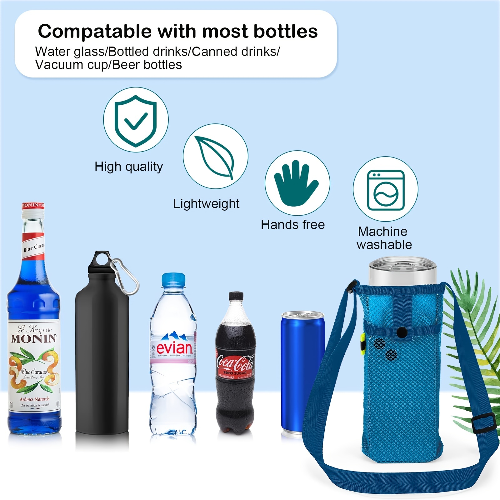 Water Bottle Holder, Water Bottle Storage Bag With Adjustable Shoulder  Strap, Tumbler Cup Holder For Hiking Travel Outdoor Sports Gym Hiking  Camping Walking - Temu